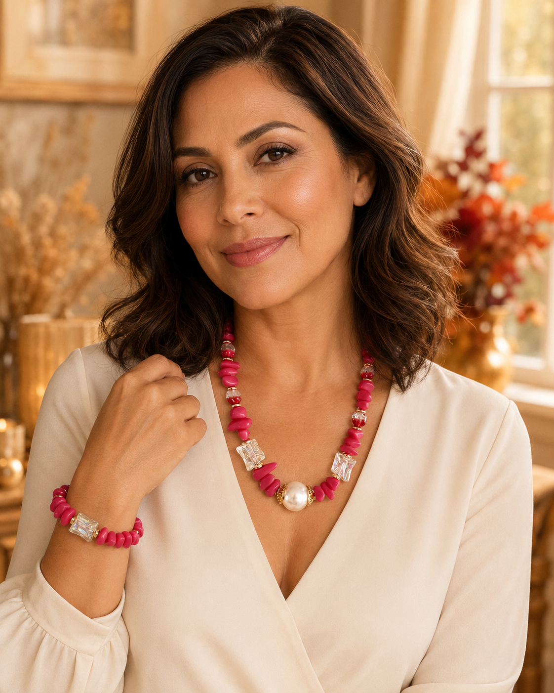 Guava Pearl Statement Set - Georgie Rosario Jewelry and more...