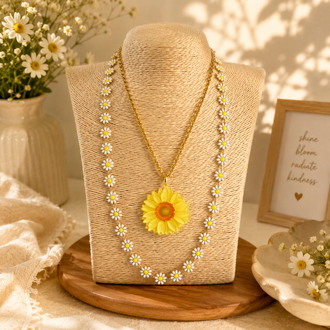 Sunshine Bloom Layered Necklace Set - Georgie Rosario Jewelry and more...