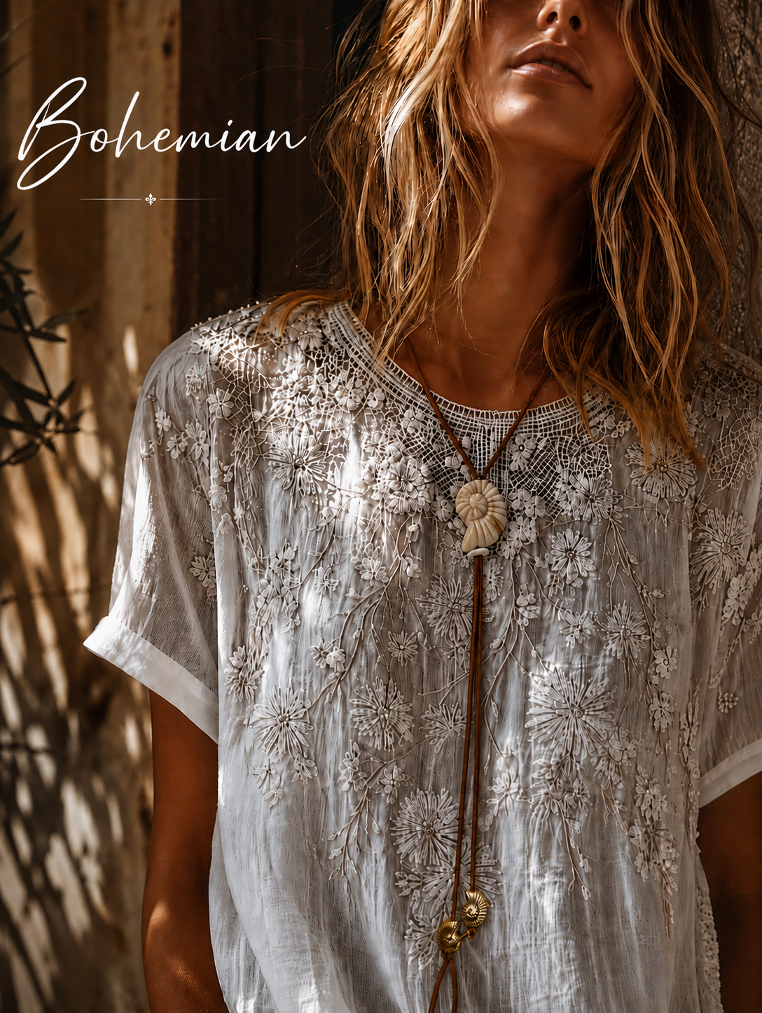 Coastal Nautilus Bolo Necklace