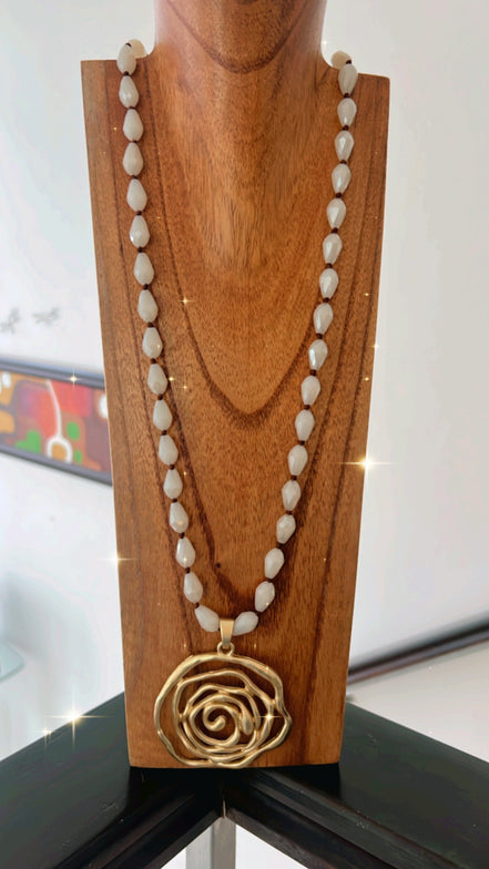 Beige Spiral Necklace - Georgie Rosario Jewelry and more...