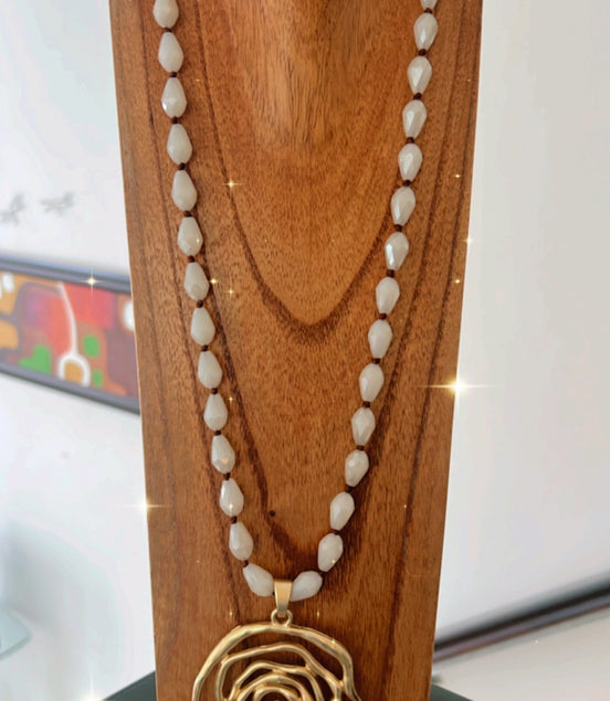 Beige Spiral Necklace - Georgie Rosario Jewelry and more...
