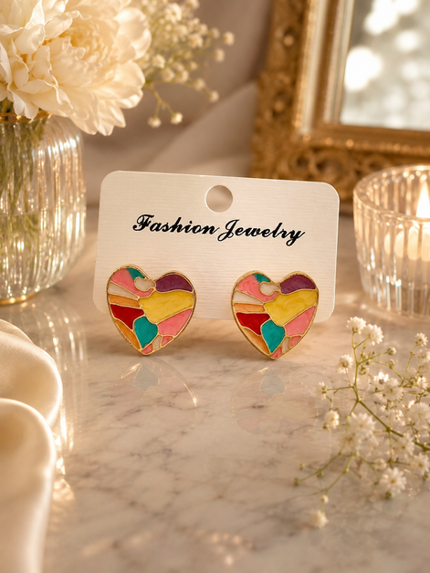 Colored little hearts earrings - Georgie Rosario Jewelry and more...