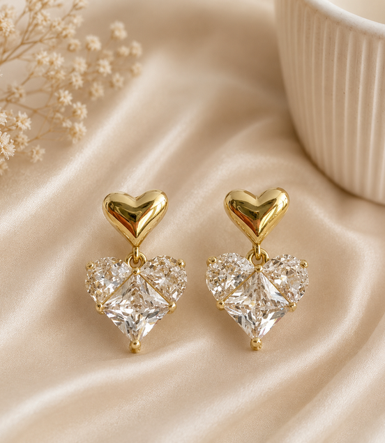 Glass Heart Earrings - Georgie Rosario Jewelry and more...