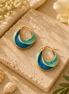 Ocean Breeze Enamel Hoop Earrings