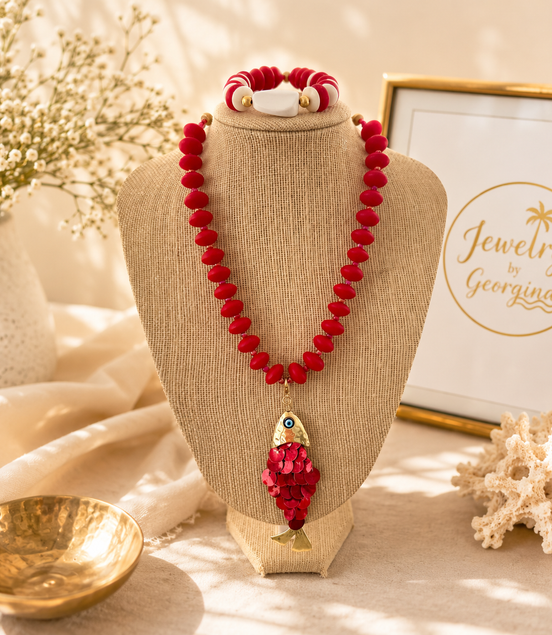 Red Fish Necklace - Georgie Rosario Jewelry and more...