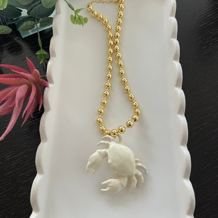 White Crab Necklace - Georgie Rosario Jewelry and more...