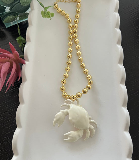 White Crab Necklace - Georgie Rosario Jewelry and more...