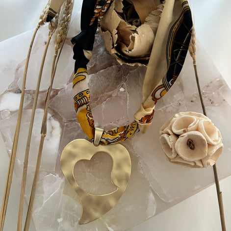 Fall Heart Scarf Necklace