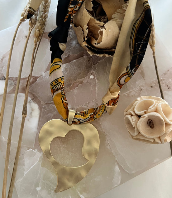 Fall Heart Scarf Necklace
