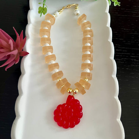 Red/Beige Shell - Georgie Rosario Jewelry and more...