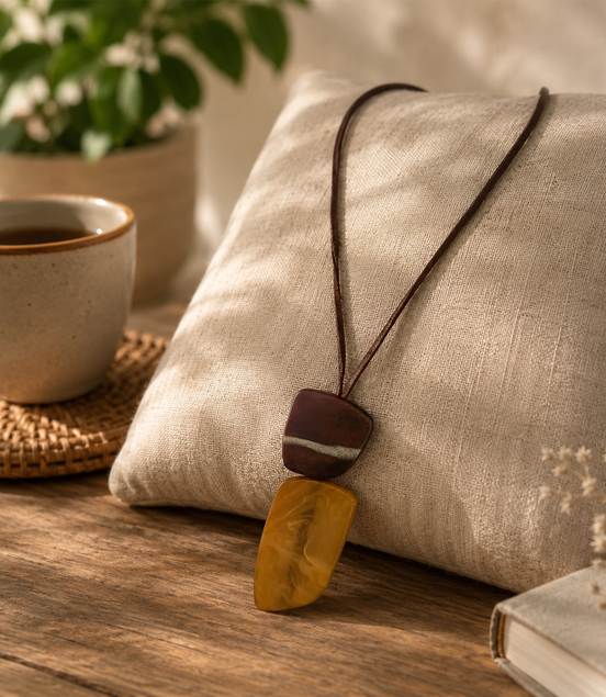Casual brown Saturday necklace - Georgie Rosario Jewelry and more...