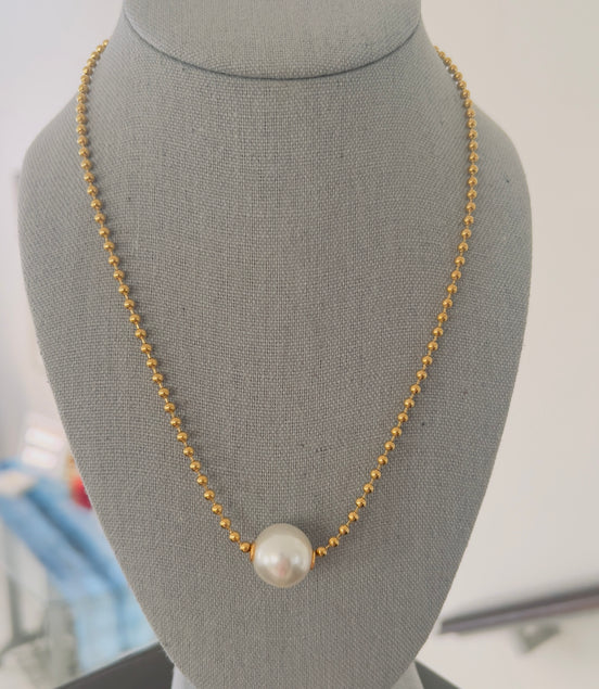 Pearl Ball Chain A - Georgie Rosario Jewelry and more...