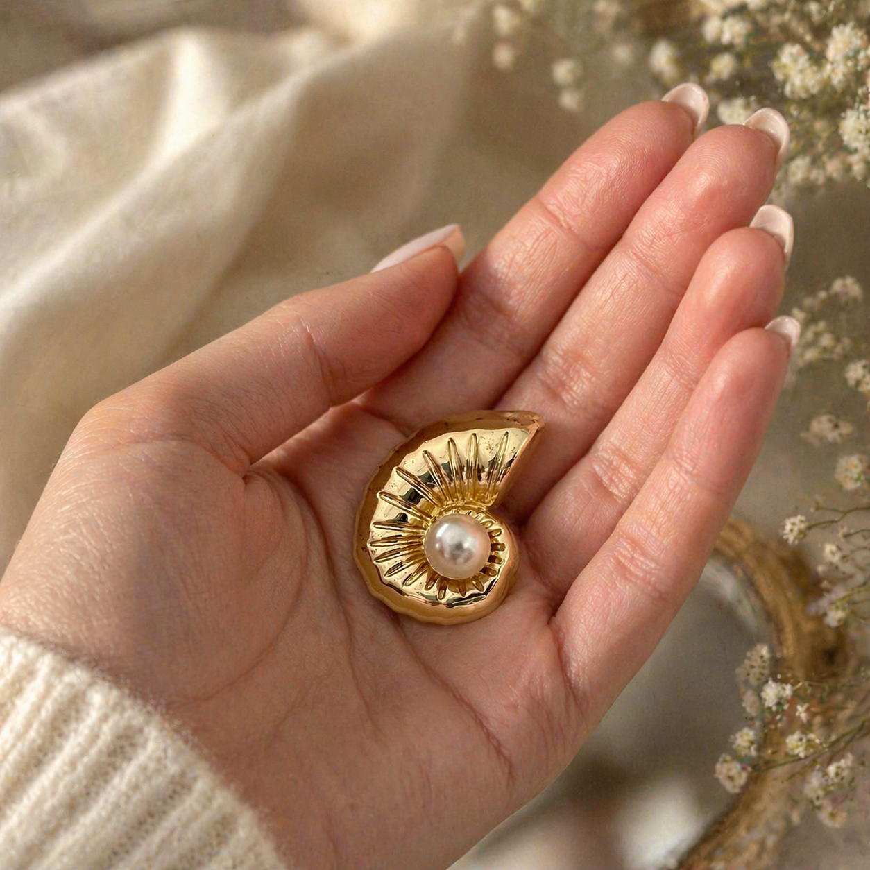 Pearl Sea Shell Ring - Georgie Rosario Jewelry and more...