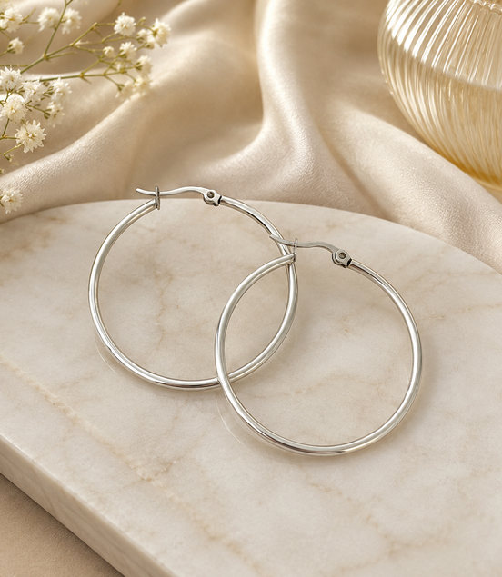 Silver fans hoops - Georgie Rosario Jewelry and more...