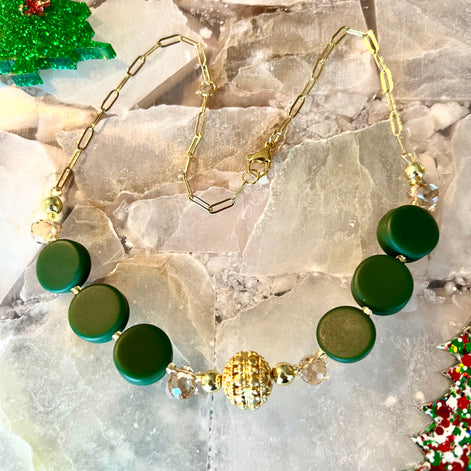 Zoe Green Choker Set