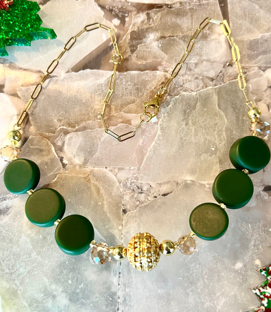 Zoe Green Choker Set