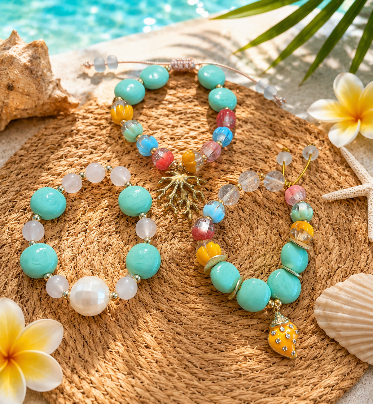 Tropical Coral Trio - Georgie Rosario Jewelry and more...