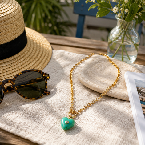 Turquoise Heart Elegant Necklace
