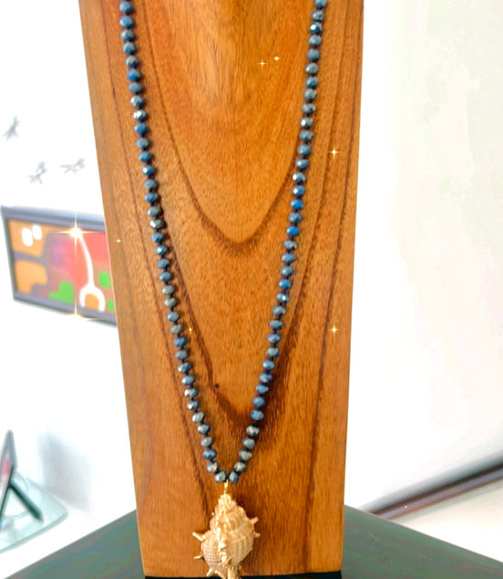 Ocean Blue Shell Necklace - Georgie Rosario Jewelry and more...