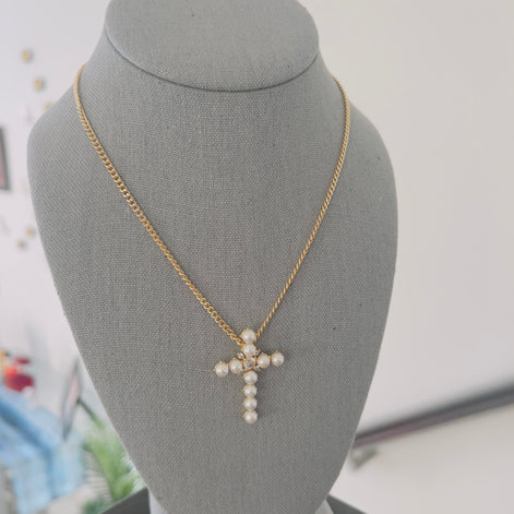 Pearly Cross - Georgie Rosario Jewelry and more...