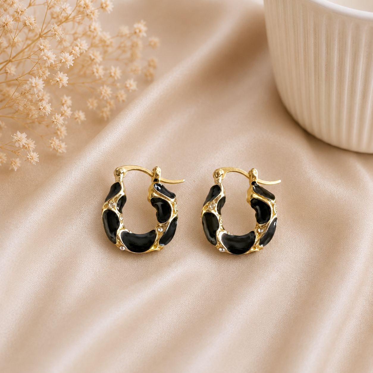 Small Black Hoops Earrings - Georgie Rosario Jewelry and more...