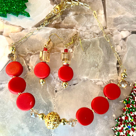 Zoe Red Choker Set