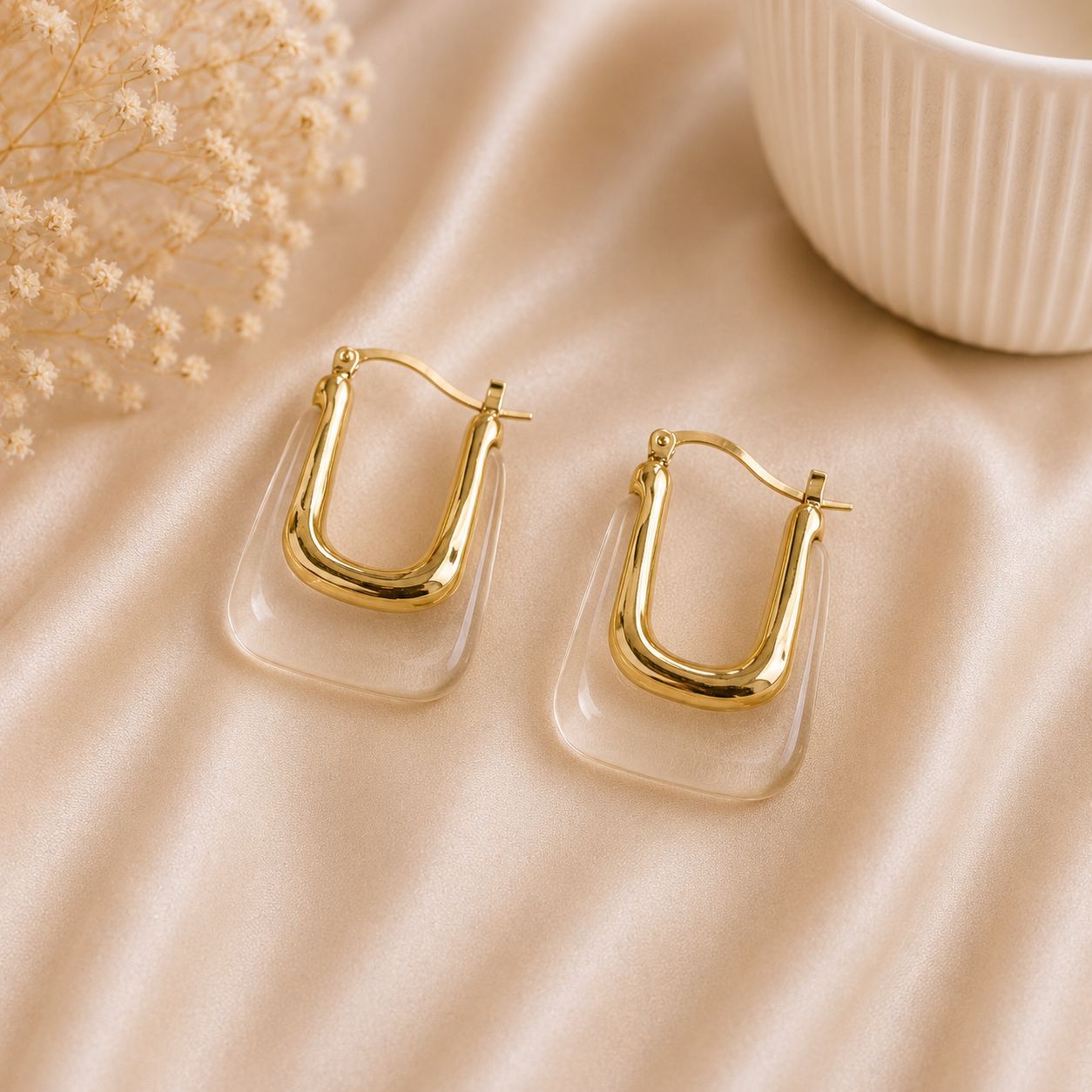 Clear  Hoops Earrings - Georgie Rosario Jewelry and more...