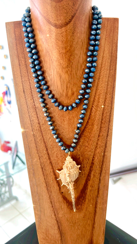 Ocean Blue Shell Necklace - Georgie Rosario Jewelry and more...