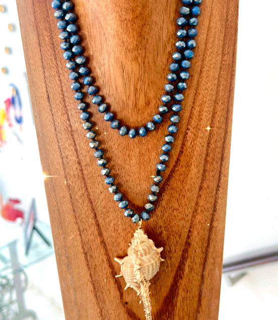 Ocean Blue Shell Necklace - Georgie Rosario Jewelry and more...