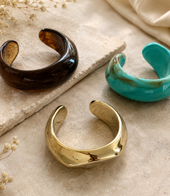 Coastal Luxe Cuff Bracelet Trio - Georgie Rosario Jewelry and more...