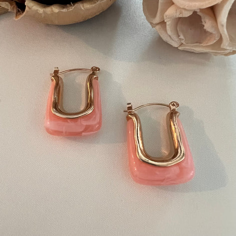 Pink Hoops Earrings