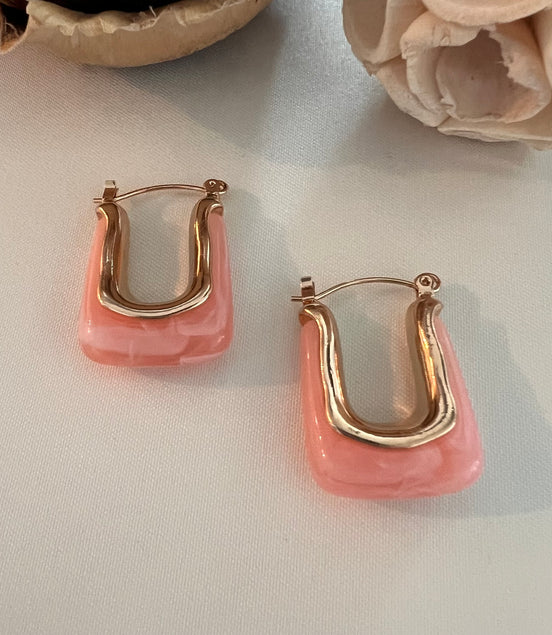 Pink Hoops Earrings