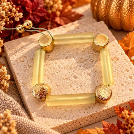 Light Beige & Gold Bracelet