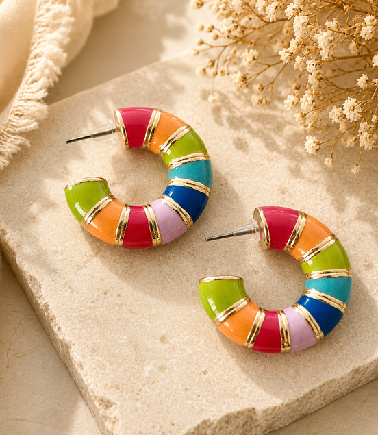Rainbow Hoops Earrings 🌈✨ - Georgie Rosario Jewelry and more...