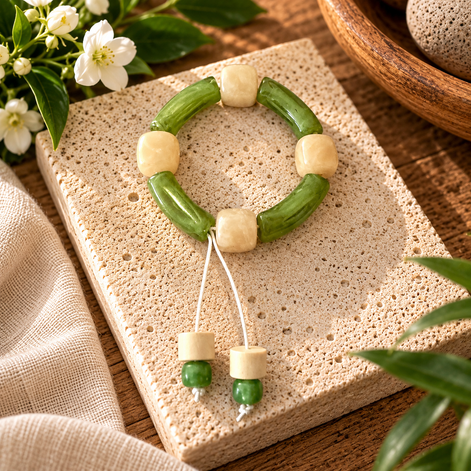 Mint Green and Beige Statement Bracelet - Georgie Rosario Jewelry and more...