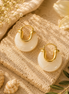 White Marbled earrings