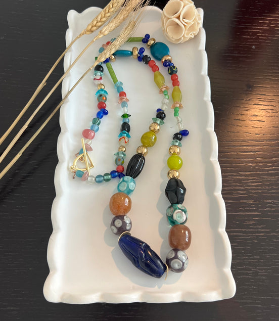Long Blue Necklace - Georgie Rosario Jewelry and more...