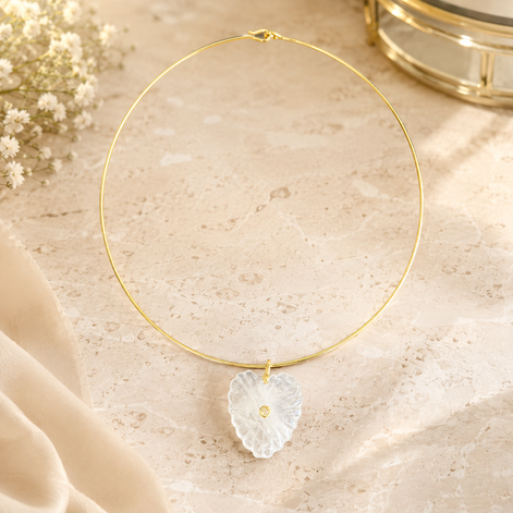 Clear Quartz Heart Choker