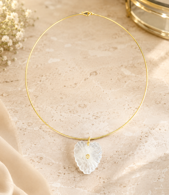 Clear Quartz Heart Choker