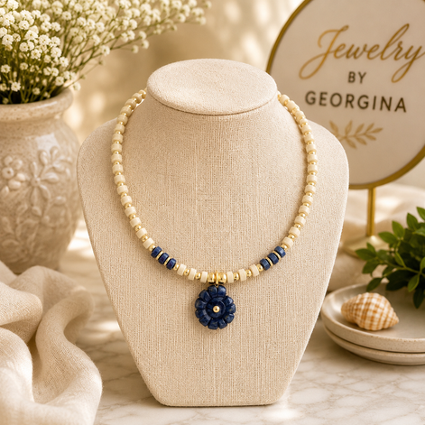 Pearl Beige Elegance Choker Set - Georgie Rosario Jewelry and more...