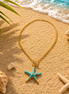 Turquoise Starfish Charm Necklace - Georgie Rosario Jewelry and more...