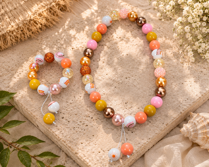 Sunrise Breeze Stretch Necklace & Bracelet Set – Waterproof