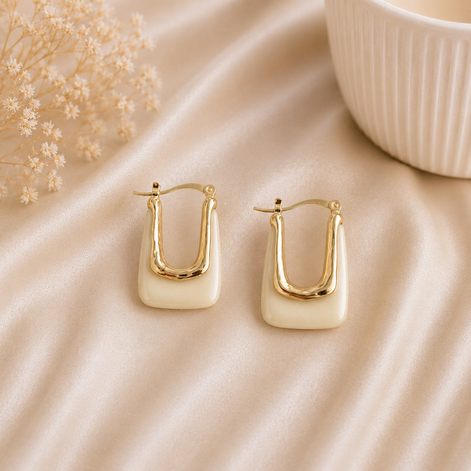 Beige Hoops Earrings - Georgie Rosario Jewelry and more...
