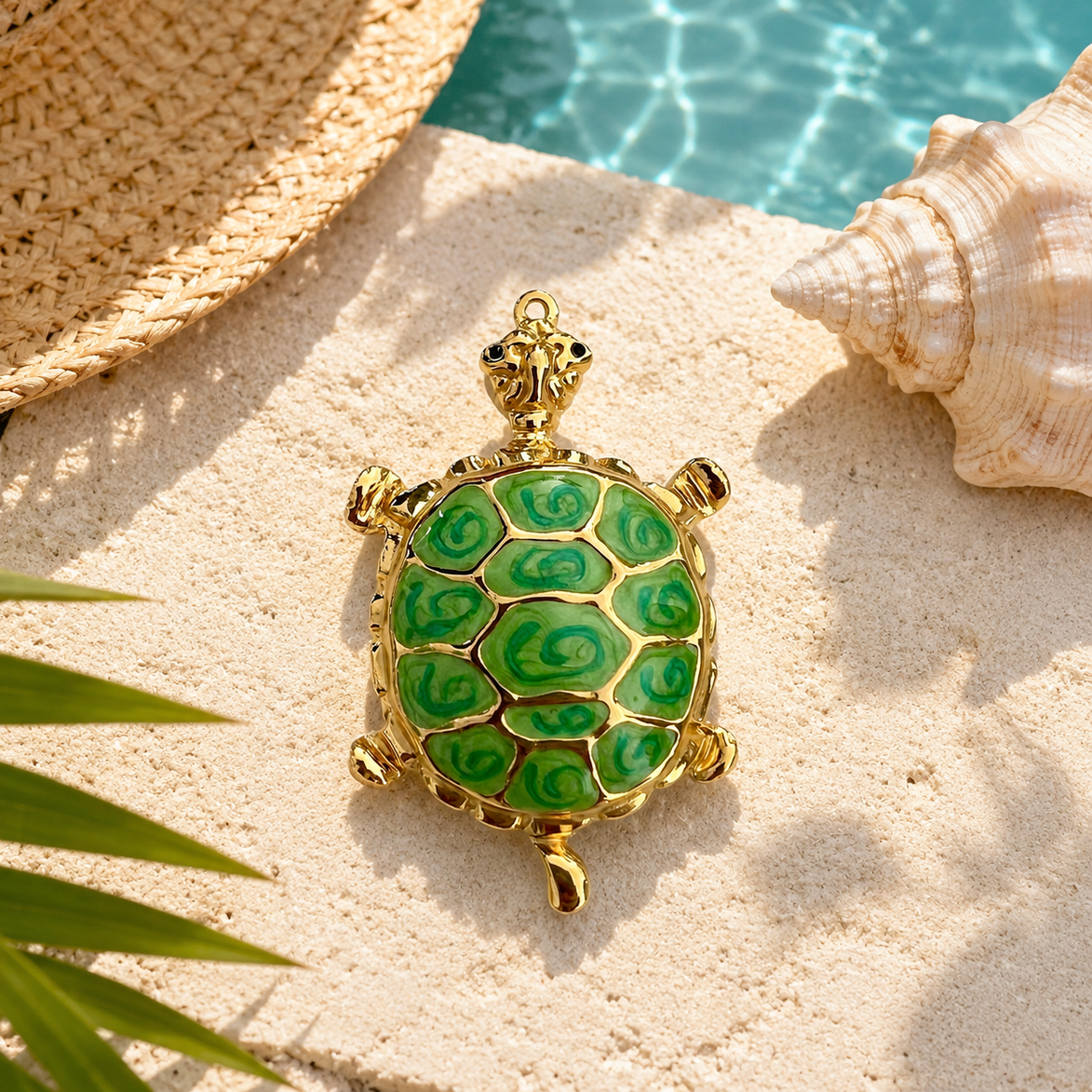 Ocean Escape Green Turtle Pendant - Georgie Rosario Jewelry and more...