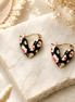 Black Enamel Hoop Earrings