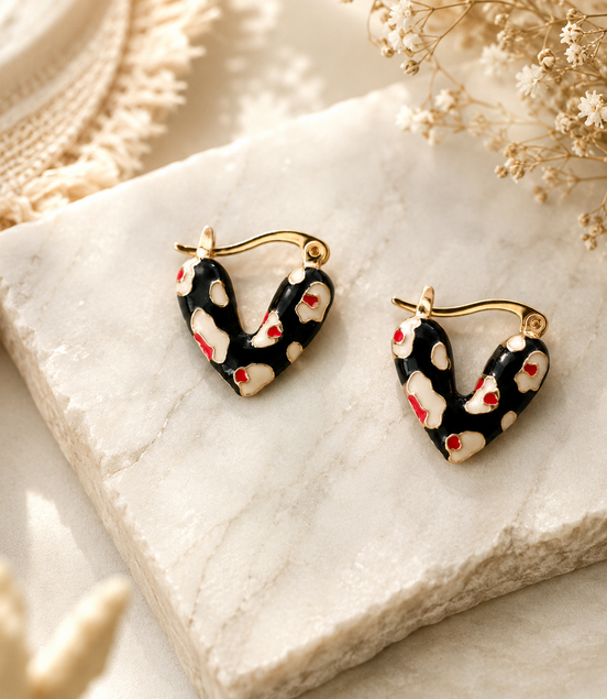 Black Enamel Hoop Earrings - Georgie Rosario Jewelry and more...
