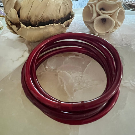 Dark Red Resin Bangles