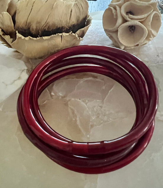 Dark Red Resin Bangles