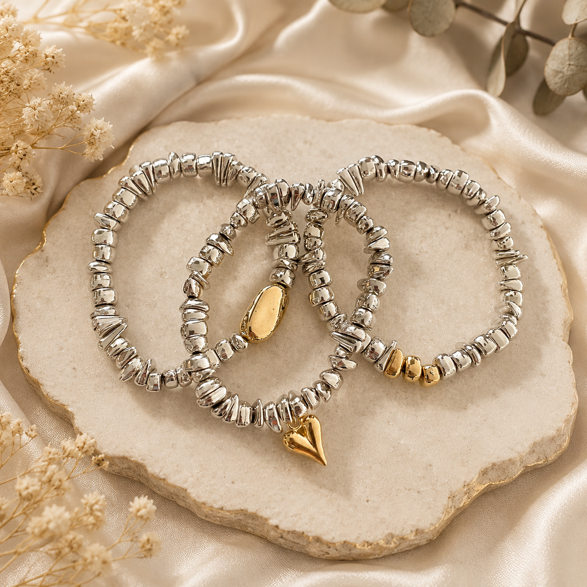The three silver ones