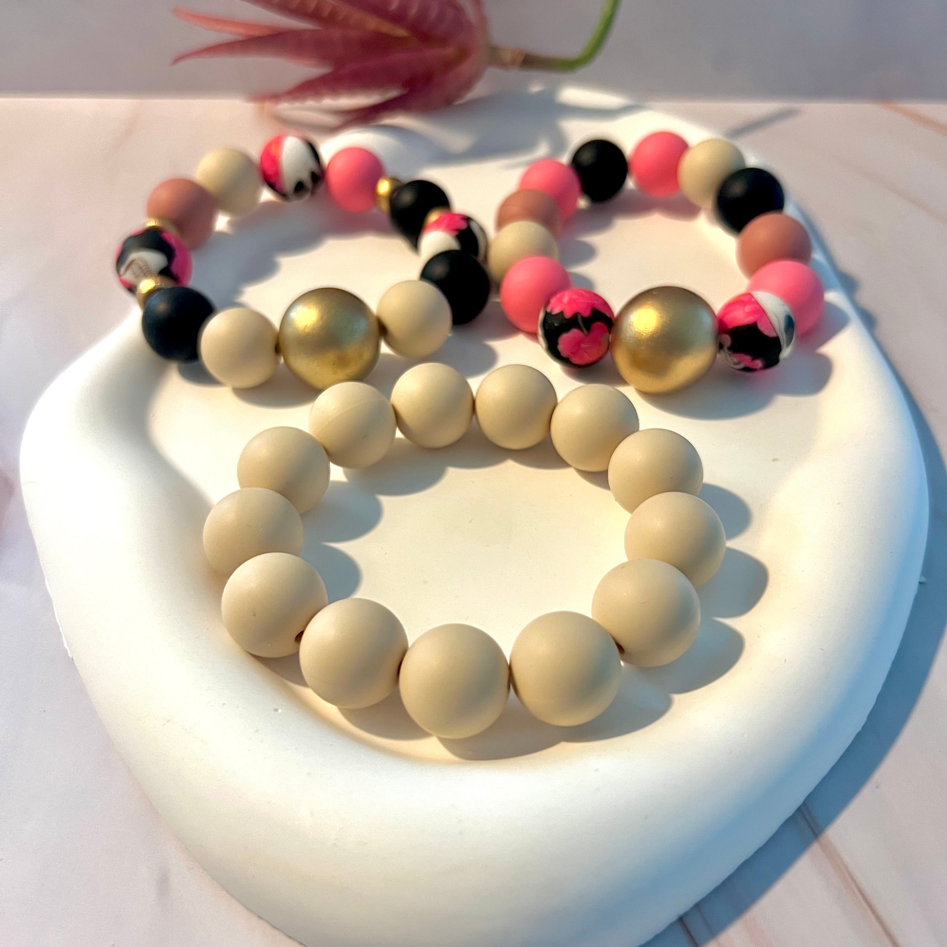 Beige and Pink Tones Bracelets Set - Georgie Rosario Jewelry and more...